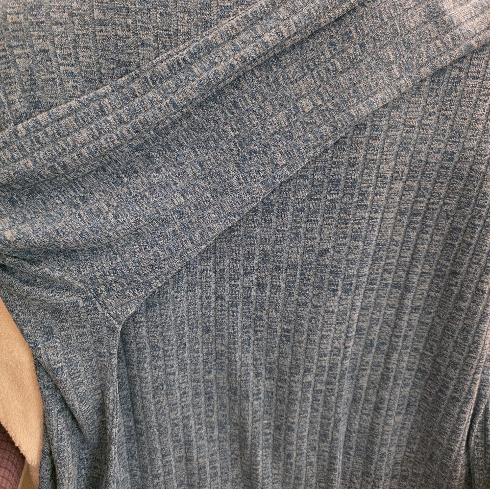 Blue Ribbed Knit Sweater - Picture 2 of 2